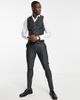 ASOS DESIGN ASOS DESIGN smart oxford skinny suit vest in mid gray-Grey - 4