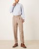 ASOS DESIGN ASOS DESIGN smart relaxed tapered fit pant with front pleats in dark stone-Neutral - 2