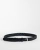 ASOS DESIGN ASOS DESIGN smart slim faux leather woven belt with rounded silver buckle in black - 2