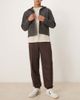 ASOS DESIGN ASOS DESIGN smart straight leg pants with part elastic waistband and cuff in brown-Gray - 2