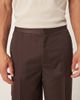 ASOS DESIGN ASOS DESIGN smart straight leg pants with part elastic waistband and cuff in brown-Gray - 4
