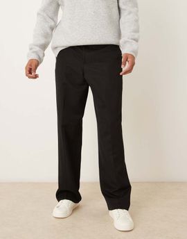 ASOS DESIGN ASOS DESIGN smart wide leg pants with back pocket detail in black
