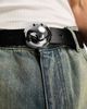 ASOS DESIGN ASOS Design Smiley Collab faux leather belt with warped buckle in black - 2
