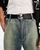 ASOS DESIGN ASOS Design Smiley Collab faux leather belt with warped buckle in black - 4