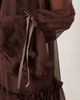 ASOS DESIGN ASOS DESIGN smock mini dress with tiered ruffle cuff and velvet bows in chocolate-Orange - 4