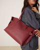 ASOS DESIGN ASOS DESIGN smooth tote bag with belt detailing in burgundy-Red - 1