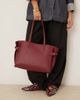 ASOS DESIGN ASOS DESIGN smooth tote bag with belt detailing in burgundy-Red - 2