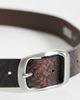 ASOS DESIGN ASOS DESIGN snakeprint belt with rounded brushed silver buckle in brown - 2