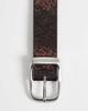 ASOS DESIGN ASOS DESIGN snakeprint belt with rounded brushed silver buckle in brown - 3