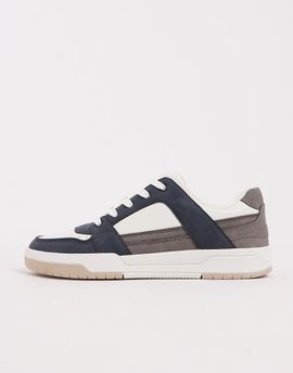 ASOS DESIGN ASOS DESIGN sneakers with paneling in navy and gray-Multi