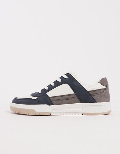 ASOS DESIGN ASOS DESIGN sneakers with paneling in navy and gray-Multi