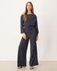 ASOS DESIGN ASOS DESIGN soft asymmetric top with ruched detail in washed ink - part of a set-Navy - 2