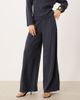 ASOS DESIGN ASOS DESIGN soft clean front wide leg pants in washed ink - part of a set-Navy - 2