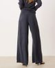 ASOS DESIGN ASOS DESIGN soft clean front wide leg pants in washed ink - part of a set-Navy - 3