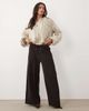 ASOS DESIGN ASOS DESIGN soft cord wide leg trouser in chocolate-Brown - 1