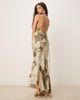 ASOS DESIGN ASOS DESIGN soft cowl neck strappy back maxi dress with seam detail in oversized green floral print-Multi - 2