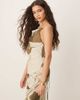 ASOS DESIGN ASOS DESIGN soft cowl neck strappy back maxi dress with seam detail in oversized green floral print-Multi - 4