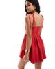 ASOS DESIGN ASOS DESIGN soft denim ballerina mini dress in red - 2