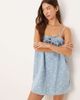ASOS DESIGN ASOS DESIGN soft denim cami mini dress with tie front detail in floral print-Blue - 1