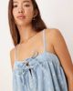 ASOS DESIGN ASOS DESIGN soft denim cami mini dress with tie front detail in floral print-Blue - 3