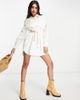 ASOS DESIGN ASOS DESIGN soft denim oversized belted shirt dress in white - 1