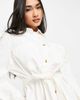 ASOS DESIGN ASOS DESIGN soft denim oversized belted shirt dress in white - 2