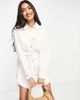 ASOS DESIGN ASOS DESIGN soft denim oversized belted shirt dress in white - 4