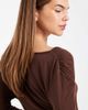 ASOS DESIGN ASOS DESIGN soft jersey drape wrap long sleeve top in chocolate-Brown - 2