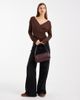 ASOS DESIGN ASOS DESIGN soft jersey drape wrap long sleeve top in chocolate-Brown - 3