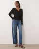 ASOS DESIGN ASOS DESIGN soft jersey drape wrap long sleeve top in cream-Black - 2