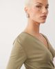 ASOS DESIGN ASOS DESIGN soft lightweight jersey draped wrap long sleeve top in olive green - 3