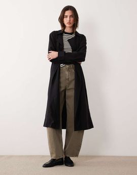 ASOS DESIGN ASOS DESIGN soft longline trench coat in black