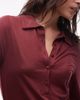ASOS DESIGN ASOS DESIGN soft semi sheer long sleeve shirt in berry-Red - 3