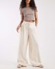 ASOS DESIGN ASOS DESIGN soft texture wide leg pants in cream-White - 1