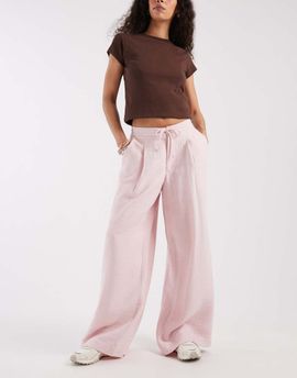 ASOS DESIGN ASOS DESIGN soft texture wide leg pants in pink