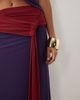 ASOS DESIGN ASOS DESIGN soft touch contrast sash waist maxi skirt in purple and wine - part of a set - 3