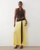 ASOS DESIGN ASOS DESIGN soft touch contrast sash waist maxi skirt in yellow and brown - part of a set - 1