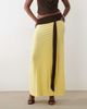 ASOS DESIGN ASOS DESIGN soft touch contrast sash waist maxi skirt in yellow and brown - part of a set - 3