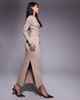 ASOS DESIGN ASOS DESIGN soft touch long sleeve drape maxi dress in cappucino-Brown - 1