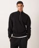 ASOS DESIGN ASOS DESIGN soft touch relaxed quarter zip sweatshirt in black - part of a set - 1