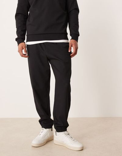 ASOS DESIGN ASOS DESIGN soft touch tapered sweatpants in black - part of a set