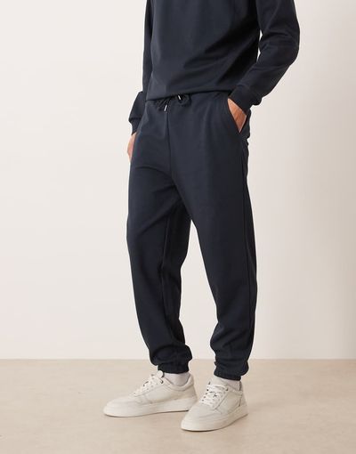 ASOS DESIGN ASOS DESIGN soft touch tapered sweatpants in navy - part of a set
