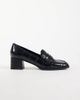 ASOS DESIGN ASOS DESIGN Speed mid heeled loafers in black croc - 1