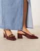 ASOS DESIGN ASOS DESIGN Spencer slingback loafer mid block heel shoes in burgundy-Red - 1