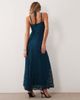 ASOS DESIGN ASOS DESIGN spliced deep cowl lace maxi dress with contrast godets in blue - 3