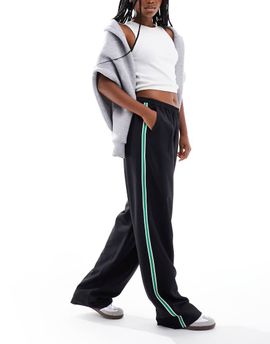 ASOS DESIGN ASOS DESIGN sporty tape panel pull on pants in black