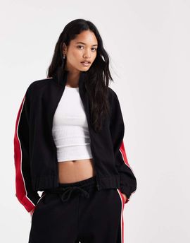 ASOS DESIGN ASOS DESIGN sporty track top in red and black - part of a set