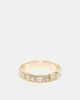 ASOS DESIGN ASOS DESIGN square and circle faux crystal band ring in gold - 1