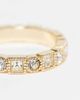 ASOS DESIGN ASOS DESIGN square and circle faux crystal band ring in gold - 2