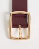 ASOS DESIGN ASOS DESIGN square buckle belt in patent burgundy-Red - 3